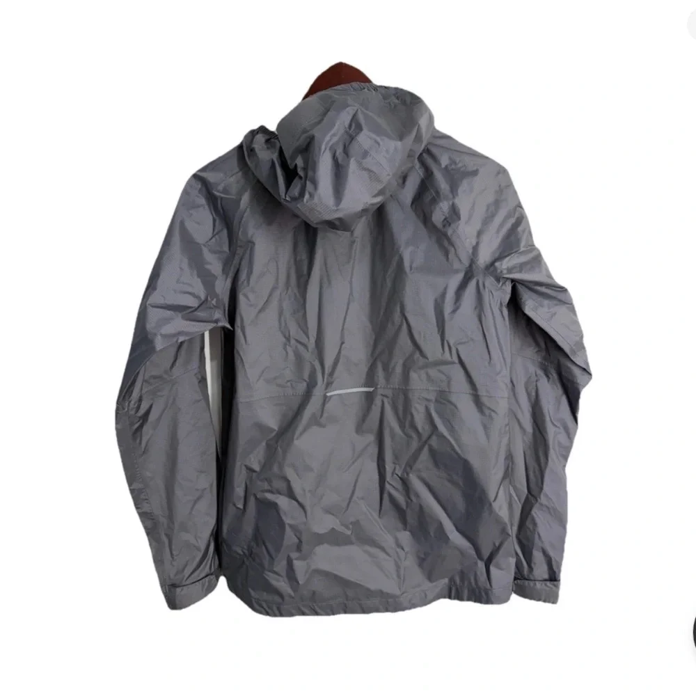 REI Co-op Rainwall Rain Jacket Kids Large 14-16 Gray Silver Full Zip Waterproof